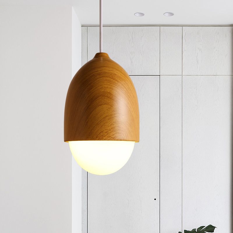 Wooden 1 Light Nut Shaped Pendant Light