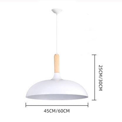 Dome Pendant Lighting Fixtures Modern Wood 1 Light