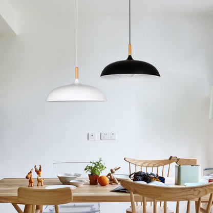Dome Pendant Lighting Fixtures Modern Wood 1 Light
