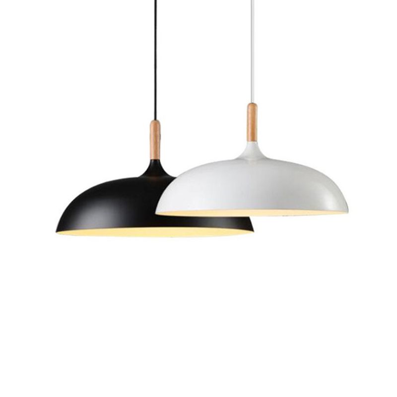 Dome Pendant Lighting Fixtures Modern Wood 1 Light