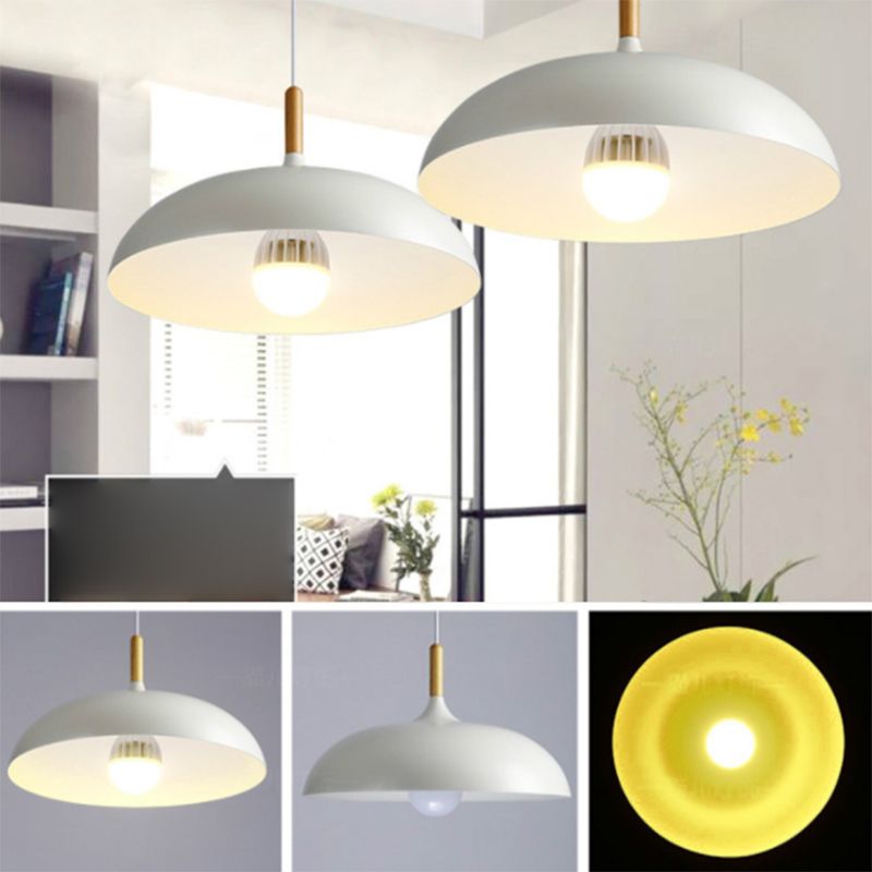 Dome Pendant Lighting Fixtures Modern Wood 1 Light