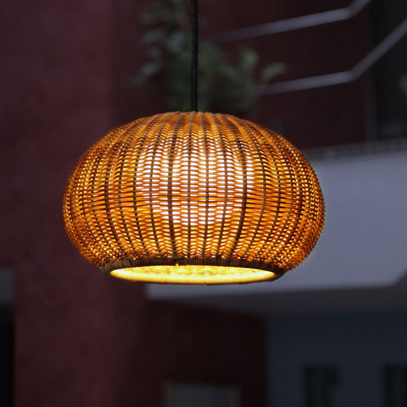 Rattan Waterproof Pendant Light For Courtyard