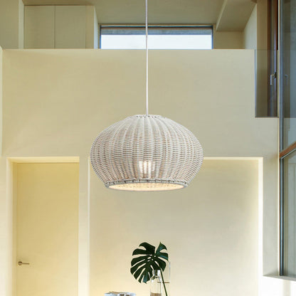 Rattan Waterproof Pendant Light For Courtyard