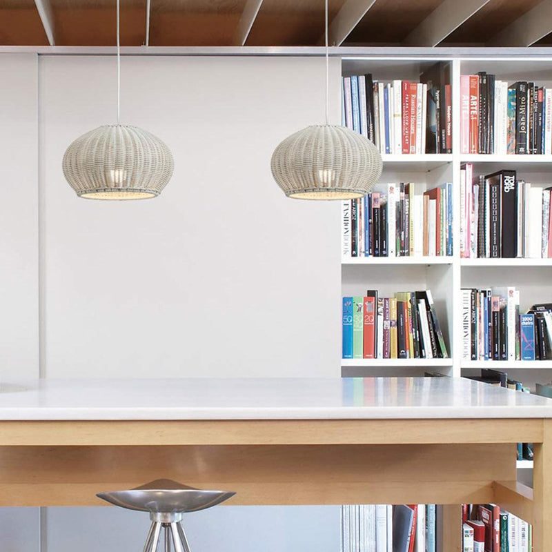 Rattan Waterproof Pendant Light For Courtyard