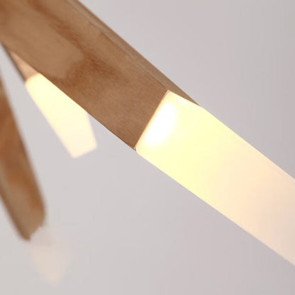 Wood Sputnik Chandelier Contemporary Pendant Light