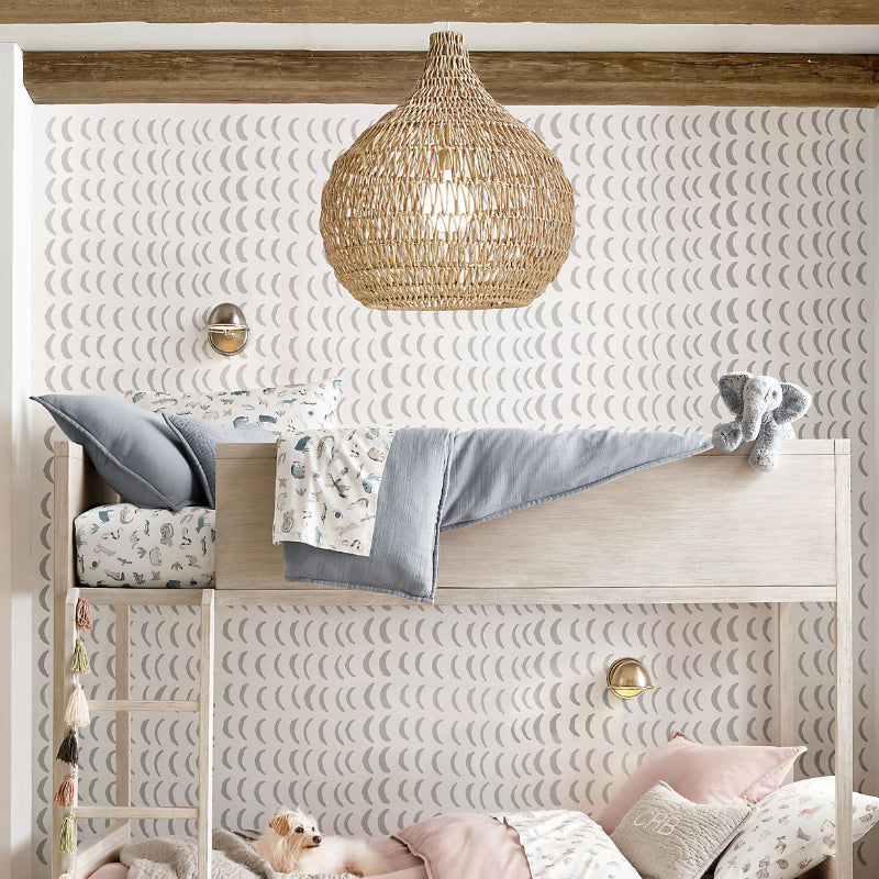 Traditional Pendant Light With Woven Shade