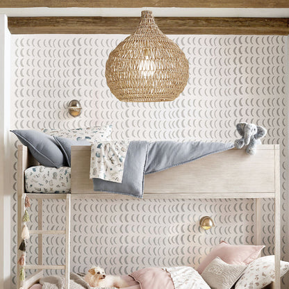 Traditional Pendant Light With Woven Shade