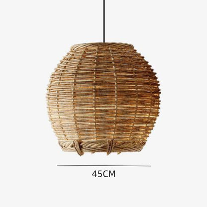Retro Small Rattan Pendant Light for Dining Table