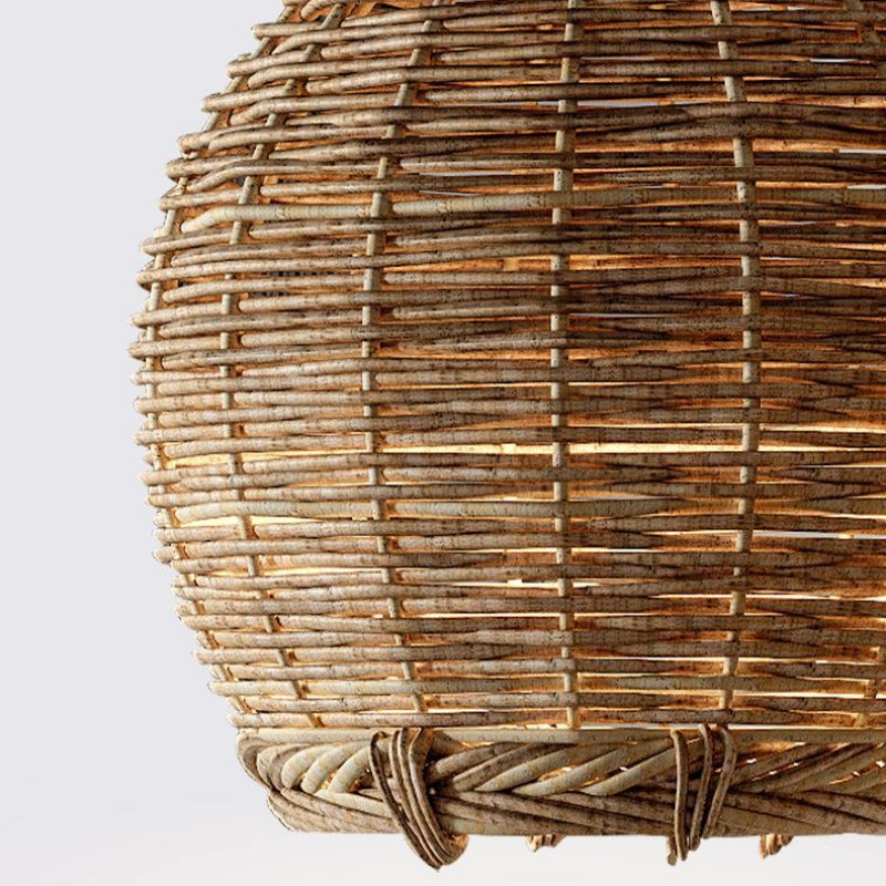 Retro Small Rattan Pendant Light for Dining Table