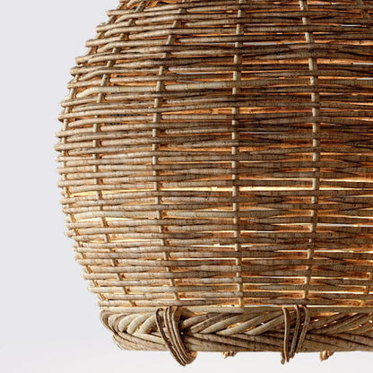 Retro Small Rattan Pendant Light for Dining Table