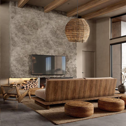 Retro Small Rattan Pendant Light for Dining Table