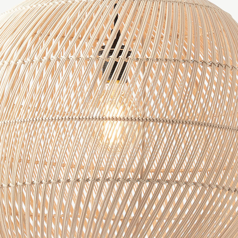 Modern Rattan Globe Pendant Light - Hand-Woven Boho Orb Chandelier