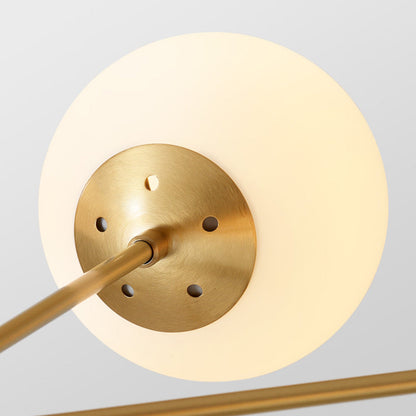 Modern Brass Sputnik Chandelier - 6-Light Opal Globe Chandelier