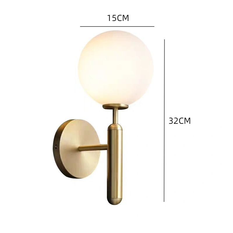 Milky Glass Ball Wall Sconce