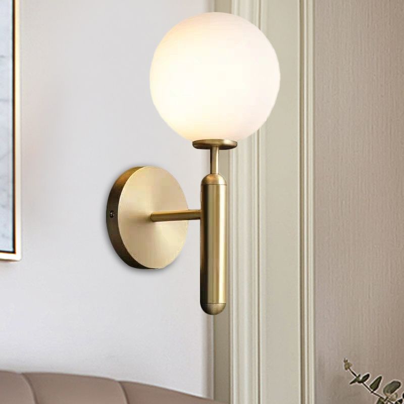 Milky Glass Ball Wall Sconce