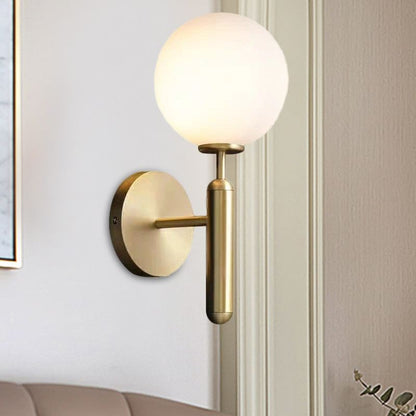 Milky Glass Ball Wall Sconce