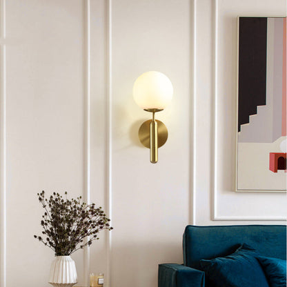 Milky Glass Ball Wall Sconce