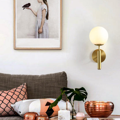 Milky Glass Ball Wall Sconce