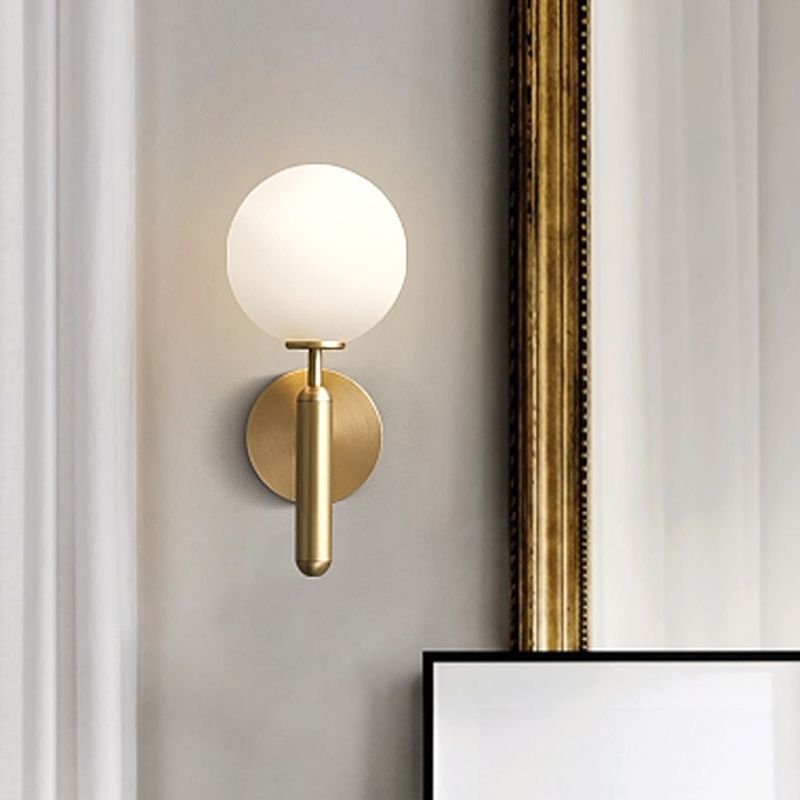 Milky Glass Ball Wall Sconce