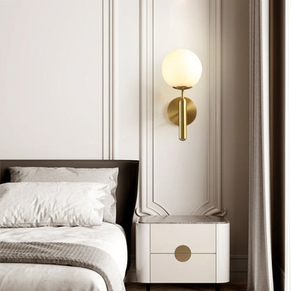 Milky Glass Ball Wall Sconce