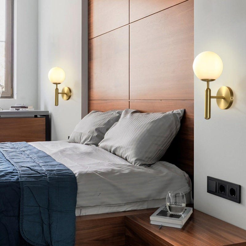 Milky Glass Ball Wall Sconce