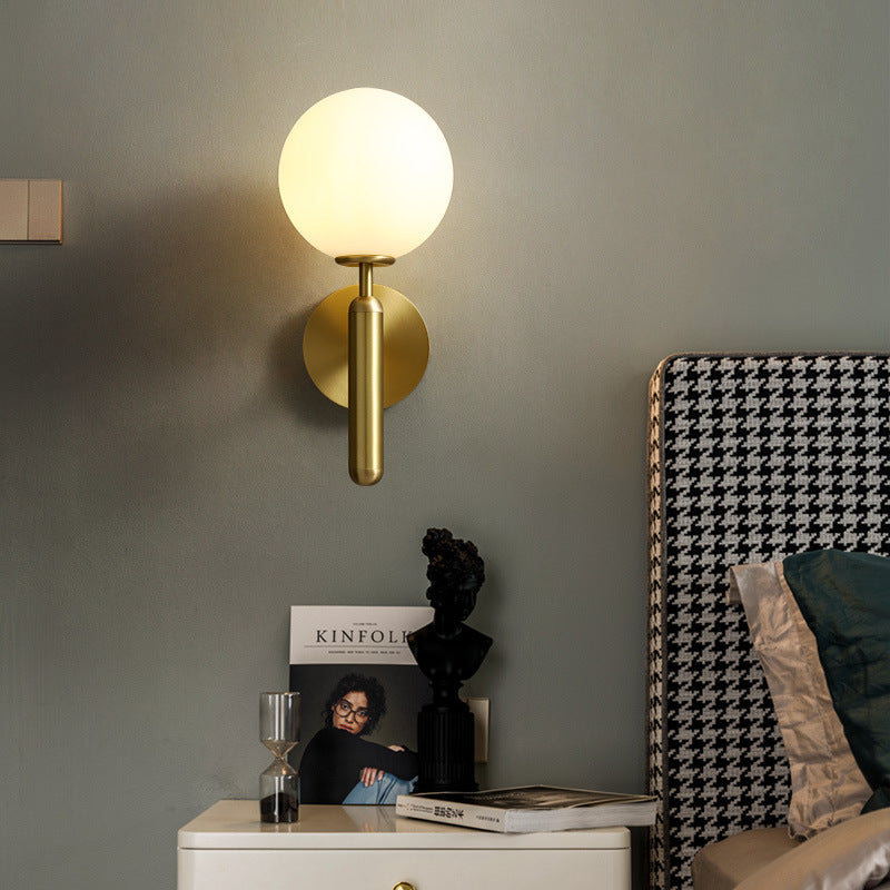 Milky Glass Ball Wall Sconce