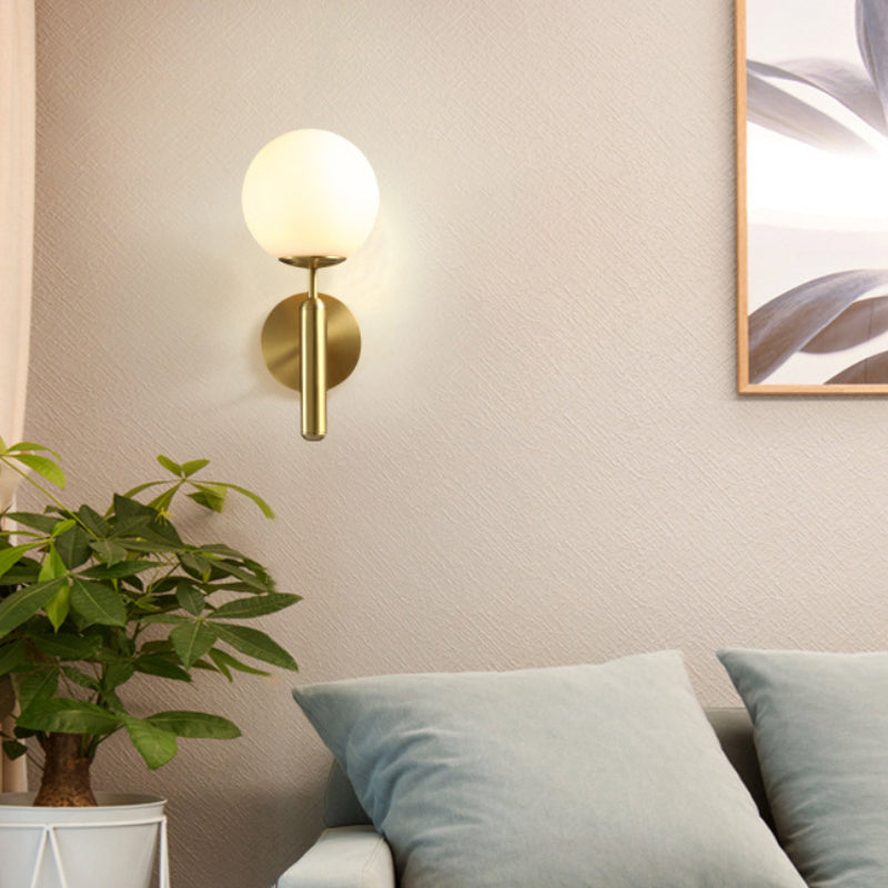 Milky Glass Ball Wall Sconce