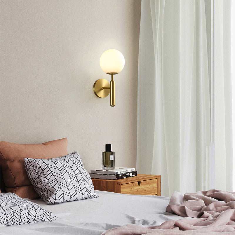 Milky Glass Ball Wall Sconce