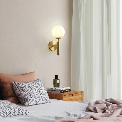 Milky Glass Ball Wall Sconce