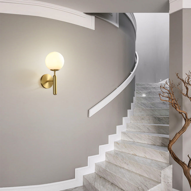 Milky Glass Ball Wall Sconce