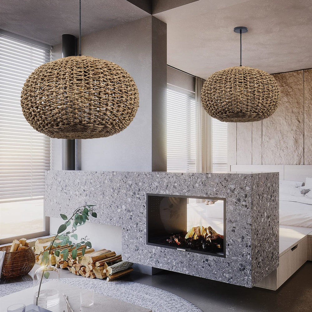 Handwoven Rattan Pendant Lights Wicker Lamp Shade