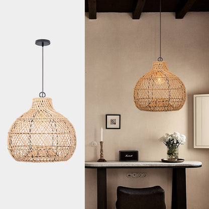 Wicker Farmhouse Kitchen Lighting Pendant Lamp Shade