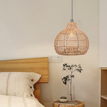 Wicker Farmhouse Kitchen Lighting Pendant Lamp Shade