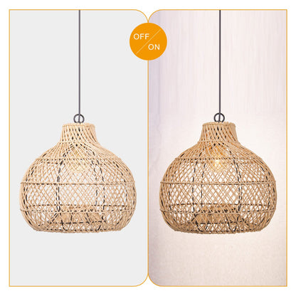 Wicker Farmhouse Kitchen Lighting Pendant Lamp Shade