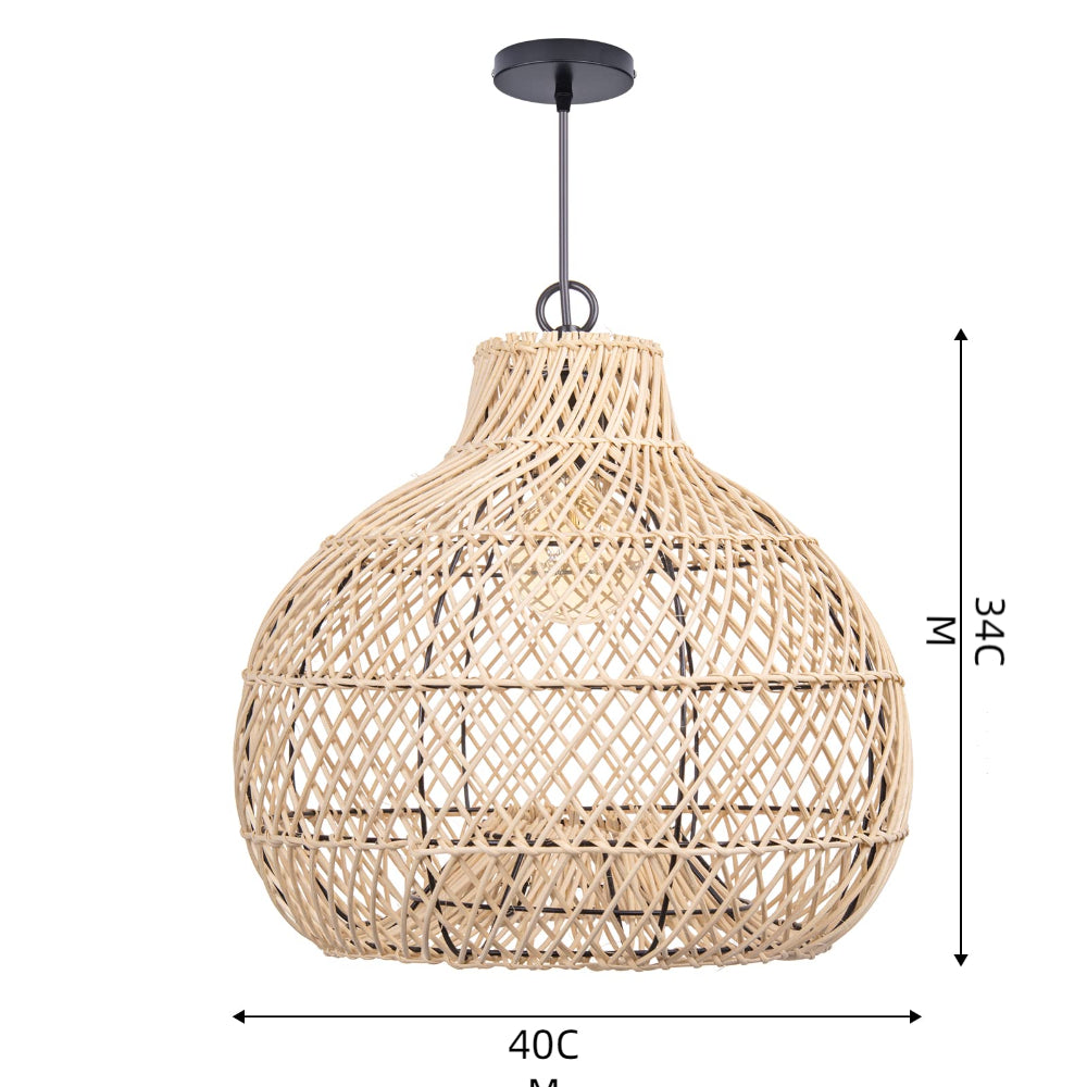 Wicker Farmhouse Kitchen Lighting Pendant Lamp Shade