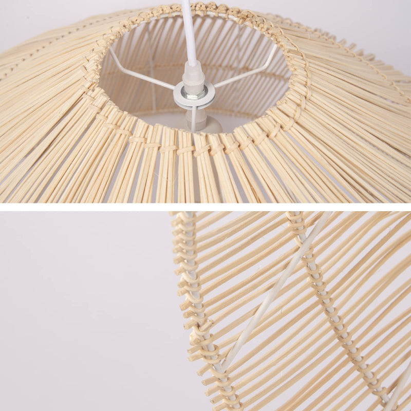 Handmade Wicker Hanging Lamp Round Ceiling Light Fixture