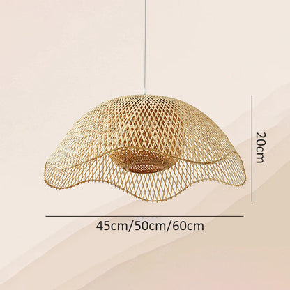 Bamboo Woven Flower Hanging Lighting Wicker Pendant Light