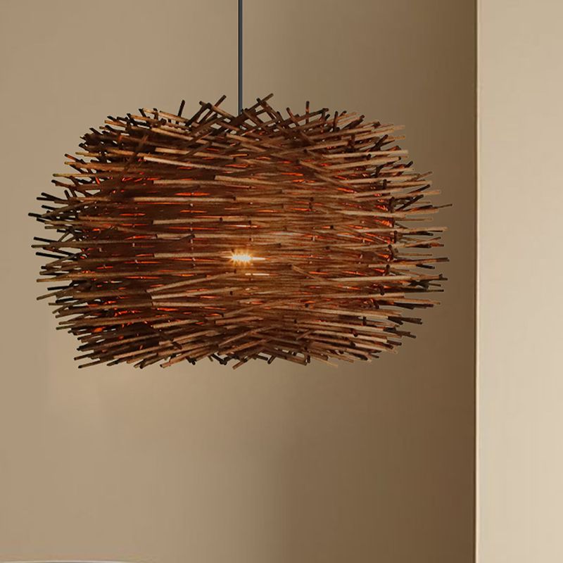 Wood Modern Geometric Shape Pendant Lights