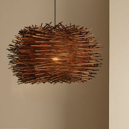 Wood Modern Geometric Shape Pendant Lights