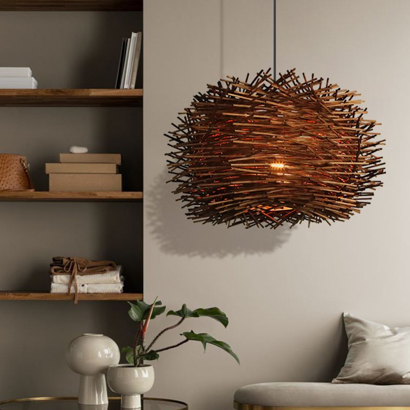 Wood Modern Geometric Shape Pendant Lights
