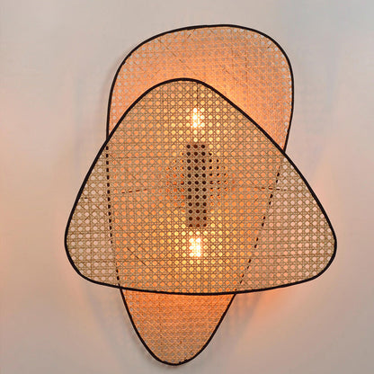 Creative Bedroom Bedside Wall Lamp Rattan Woven