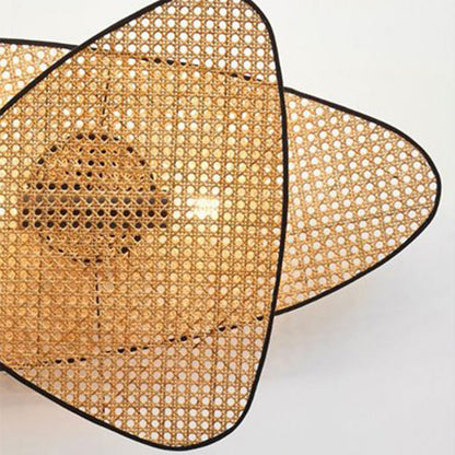 Creative Bedroom Bedside Wall Lamp Rattan Woven