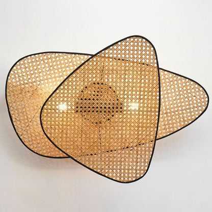 Creative Bedroom Bedside Wall Lamp Rattan Woven