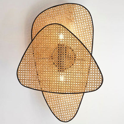 Creative Bedroom Bedside Wall Lamp Rattan Woven