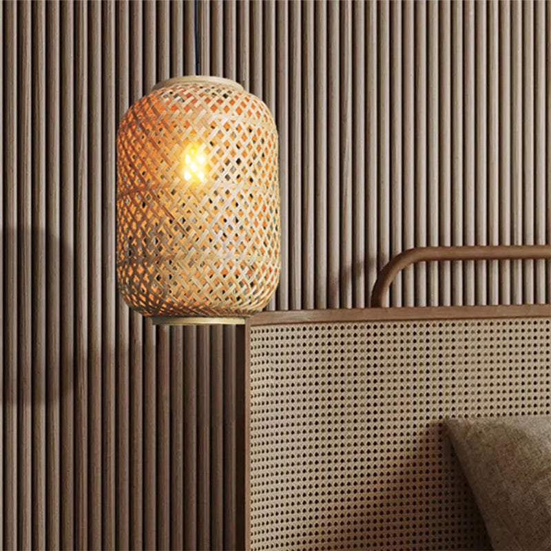 Lantern Pendant Light Bamboo Lampshades For Dining Room