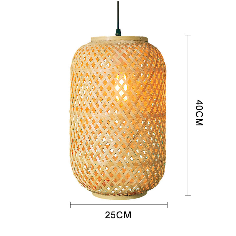 Lantern Pendant Light Bamboo Lampshades For Dining Room