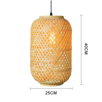 Lantern Pendant Light Bamboo Lampshades For Dining Room