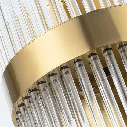 Striaged 2-Light Gold Glass Wall Sconce Metal Vanity Wall Light