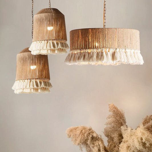 Bohemia Vintage Rope Tassel Chandelier-[Modern pendant lighting for bedroom and living space]-Demolights UK