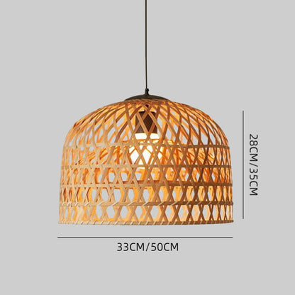 Cross Woven Bamboo Pendant Lighting